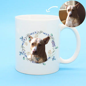 Custom Pet Photo 11oz Mug with Garland Option - The Pet Pillow