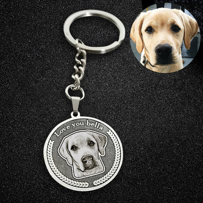 Custom Pet Photo Medal Keychain - The Pet Pillow