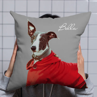 Custom Pet Face Cartoon Portrait Square Pillow - The Pet Pillow
