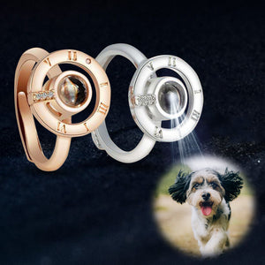 Custom Pet Photo Round Style Projection Ring - The Pet Pillow