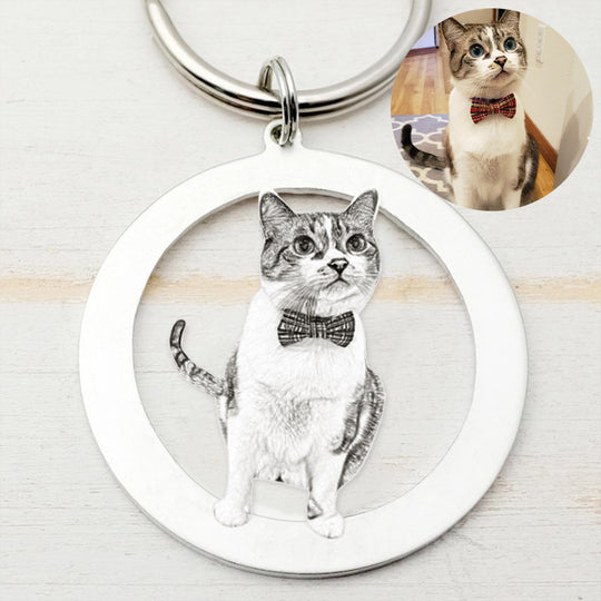 Custom Pet Hollow Round/Heart Shaped Keychain - The Pet Pillow