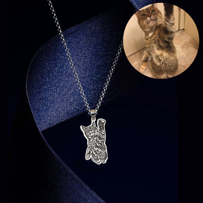 Custom Pet Necklace lookalike Your Pet Shape - 925 Sterling Silver - The Pet Pillow