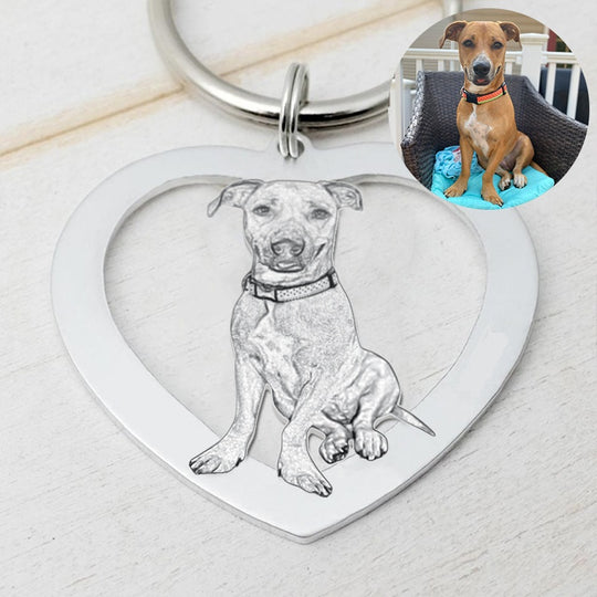 Custom Pet Hollow Round/Heart Shaped Keychain - The Pet Pillow