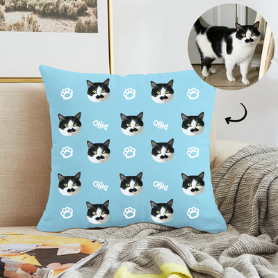 Customized Pet Multi-Face Square Pillow with Bones, Double-Sided Printing - The Pet Pillow