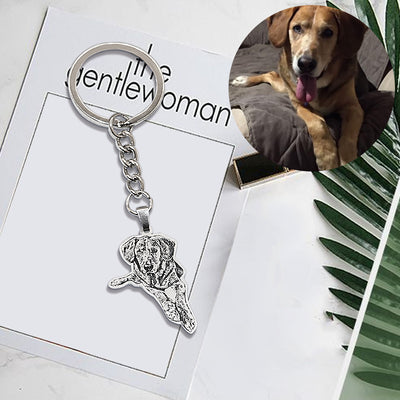 Personalized Pet Shaped Keychain as Memorial Gift for Loss of Pet - The Pet Pillow