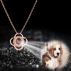 Four Leaf Clover Shaped Custom Pet Projection Necklace - The Pet Pillow