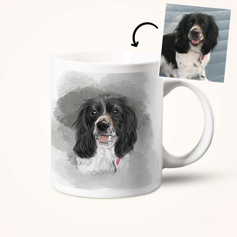 Custom Pet Coffee Mug from Hand Drawn Pastel Pet Art Portrait - The Pet Pillow