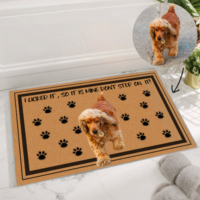 Custom Pet Photo Doormat with Dog Paw Print - The Pet Pillow