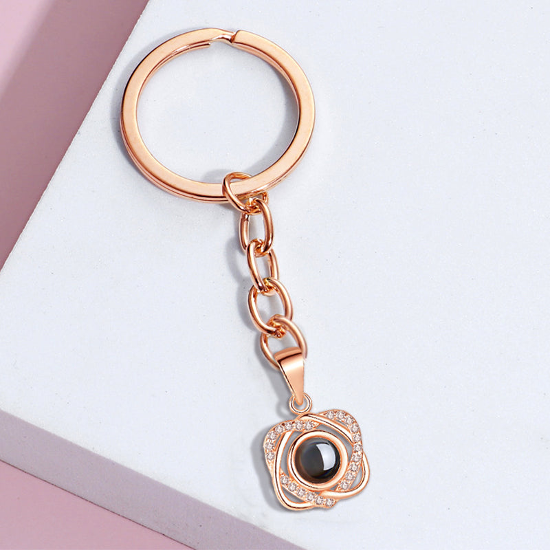 Custom Pet Projection Keychain - Double Heart - The Pet Pillow