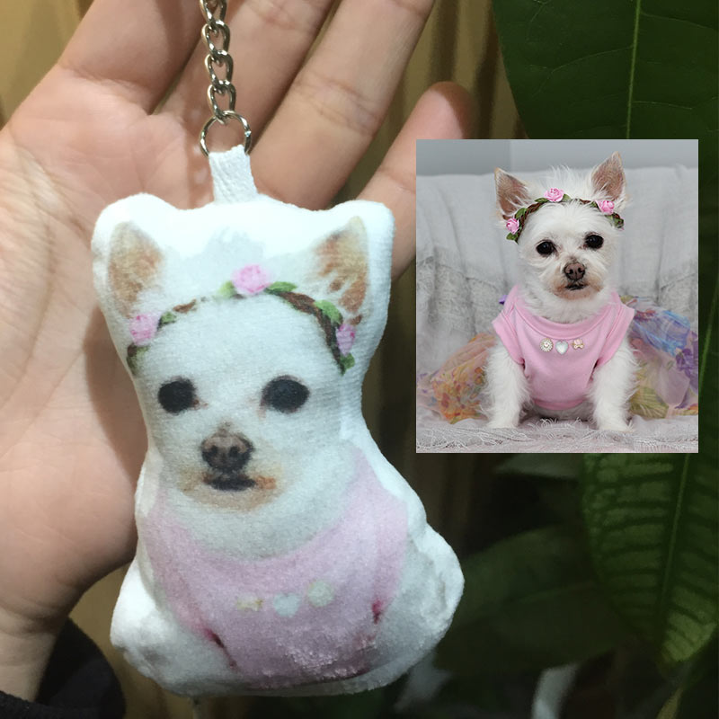 Custom Pet Photo Small Pillow Keychain - The Pet Pillow