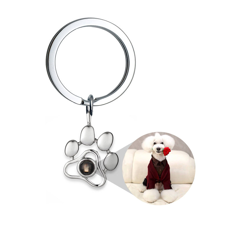 Custom Pet Projection Memorial Keychain with Your Pet Photo as Gift for Loss of Pet - The Pet Pillow