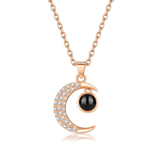 Custom Pet Projection Necklace - Moon and Sun - The Pet Pillow