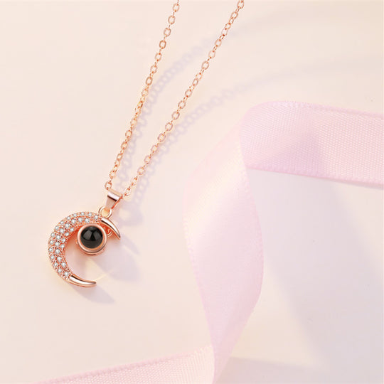 Custom Pet Projection Necklace - Moon and Sun - The Pet Pillow
