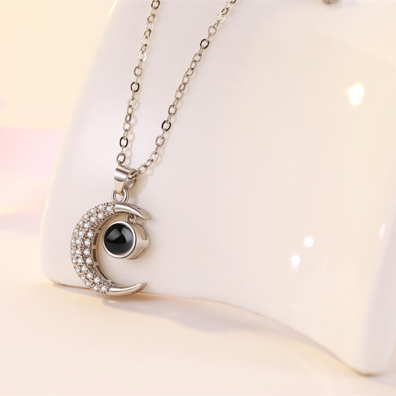 Custom Pet Projection Necklace - Moon and Sun - The Pet Pillow