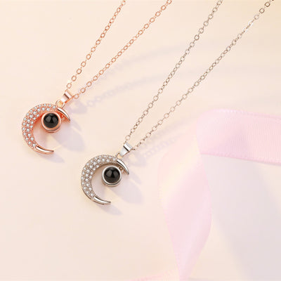 Custom Pet Projection Necklace - Moon and Sun - The Pet Pillow