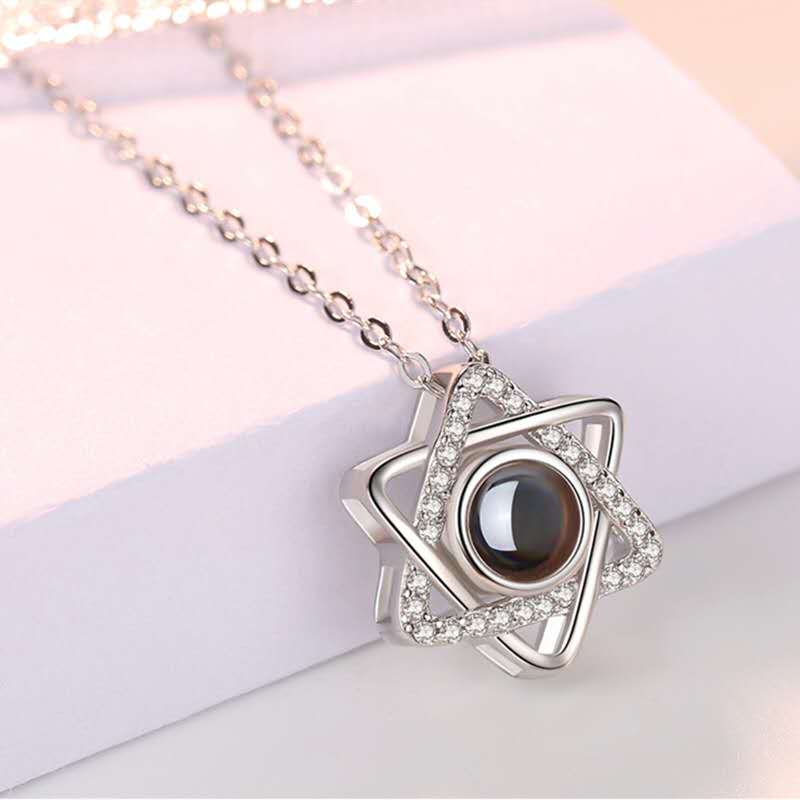 Custom Pet Projection Necklace - Hexagram - The Pet Pillow