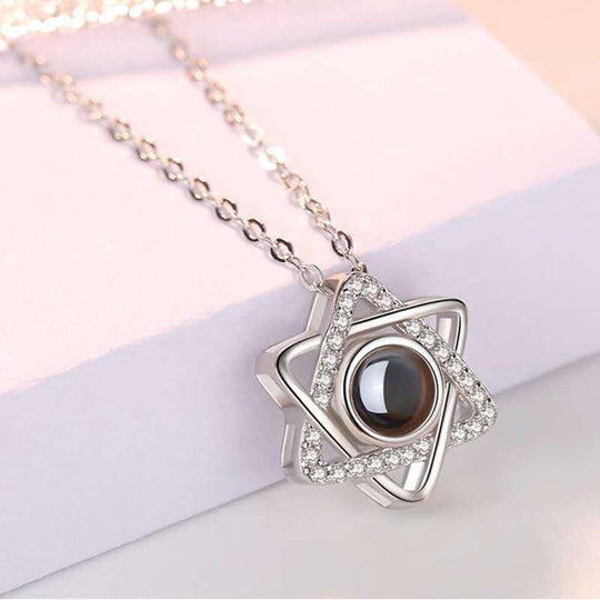 Custom Pet Projection Necklace - Hexagram - The Pet Pillow