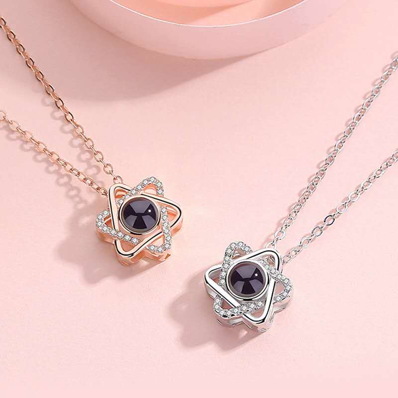 Custom Pet Projection Necklace - Hexagram - The Pet Pillow