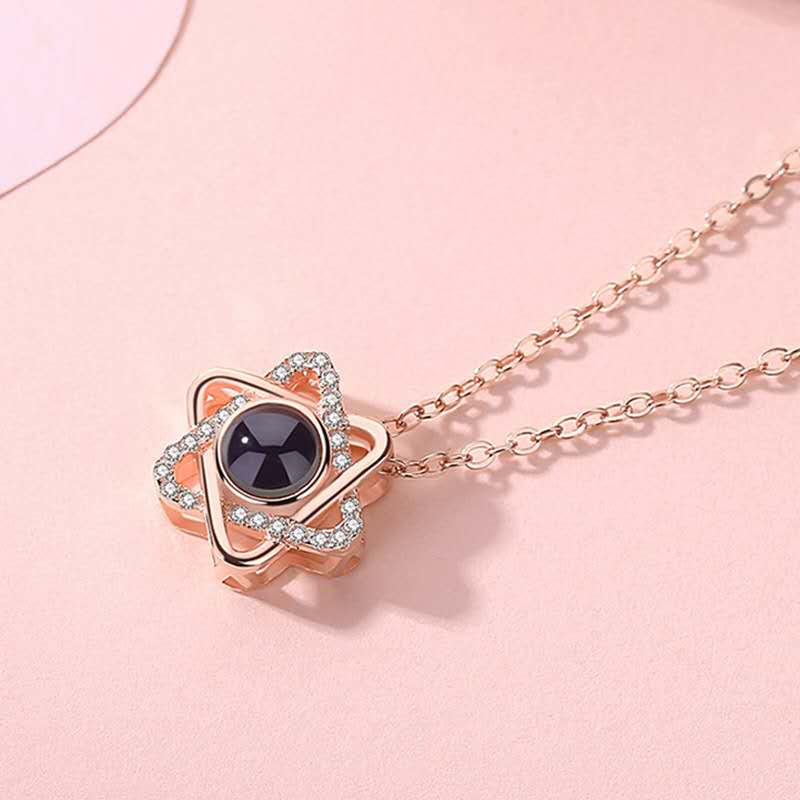 Custom Pet Projection Necklace - Hexagram - The Pet Pillow