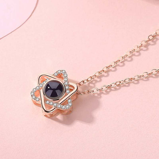 Custom Pet Projection Necklace - Hexagram - The Pet Pillow
