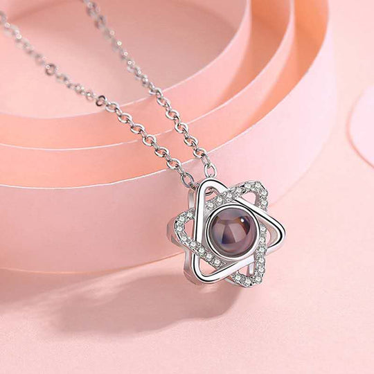 Custom Pet Projection Necklace - Hexagram - The Pet Pillow