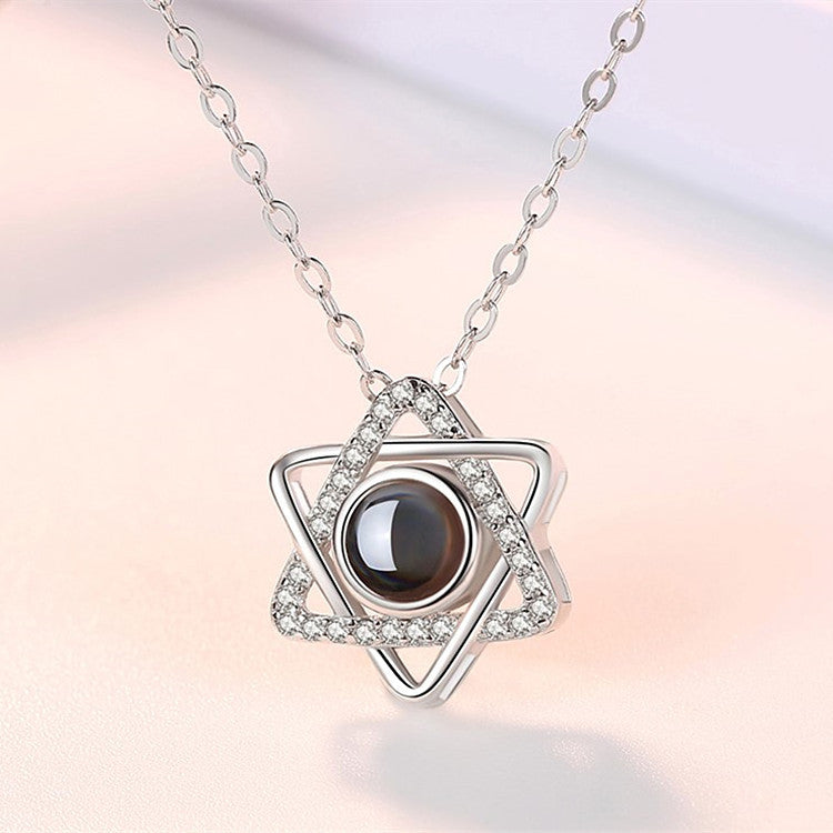 Custom Pet Projection Necklace - Hexagram - The Pet Pillow