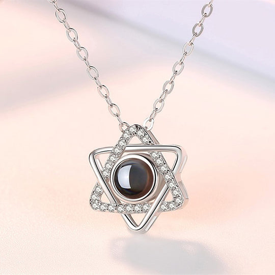 Custom Pet Projection Necklace - Hexagram - The Pet Pillow