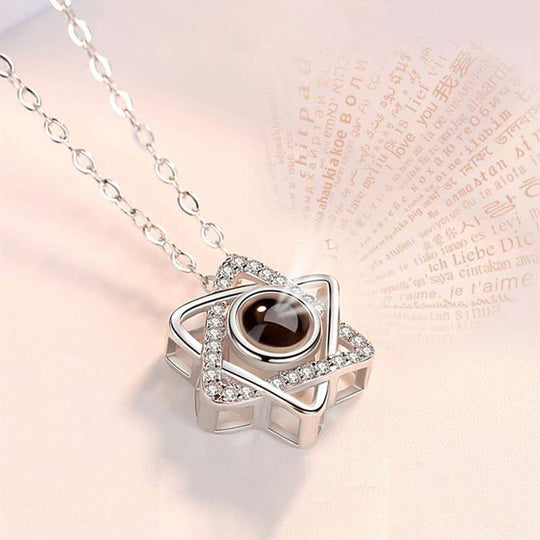 Custom Pet Projection Necklace - Hexagram - The Pet Pillow