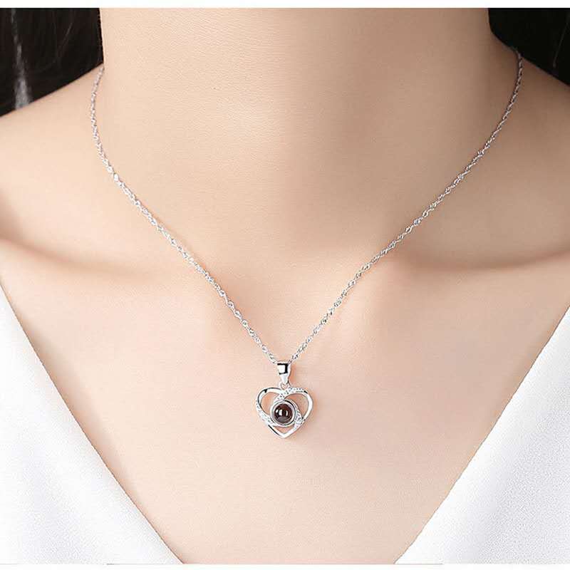 Custom Pet Projection Necklace - Heart Shaped - The Pet Pillow
