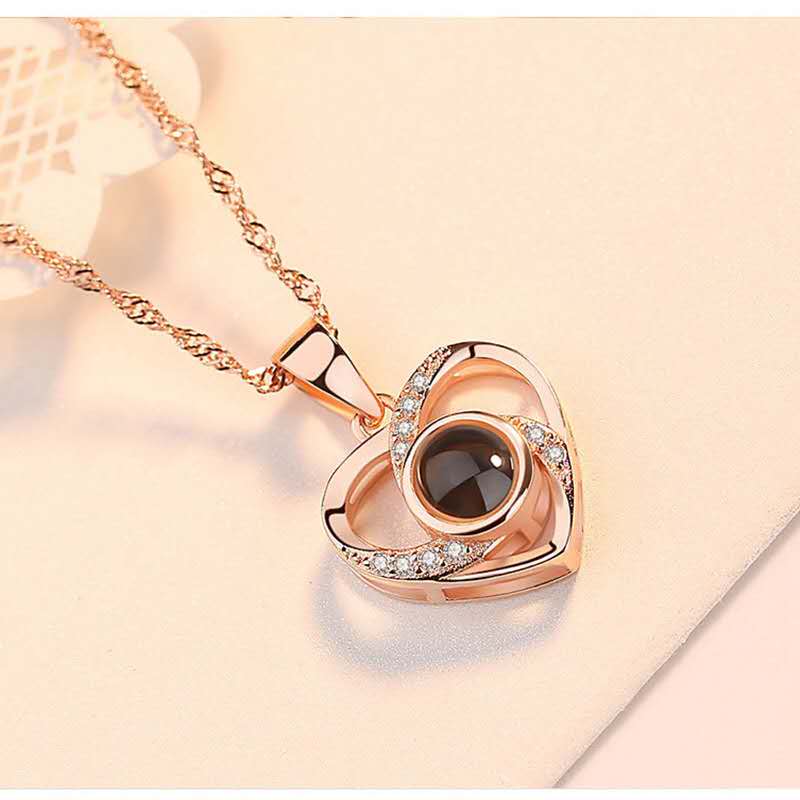 Custom Pet Projection Necklace - Heart Shaped - The Pet Pillow