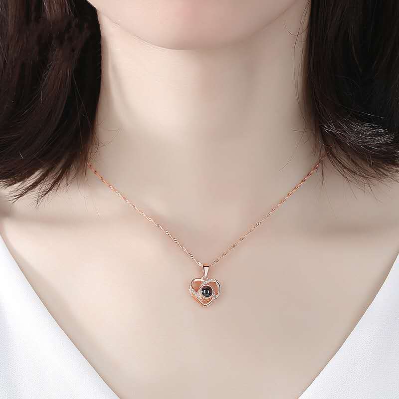 Custom Pet Projection Necklace - Heart Shaped - The Pet Pillow