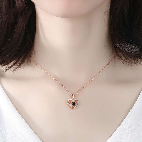 Custom Pet Projection Necklace - Heart Shaped - The Pet Pillow