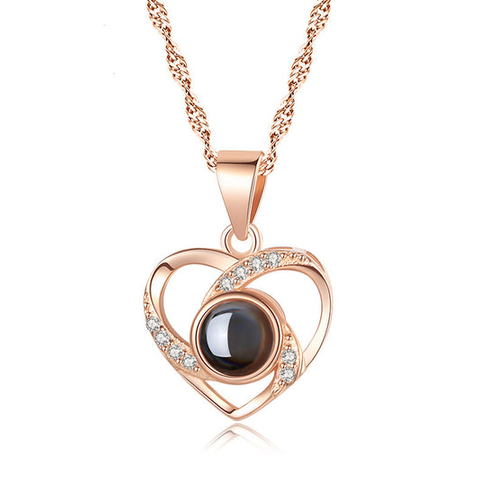 Custom Pet Projection Necklace - Heart Shaped - The Pet Pillow