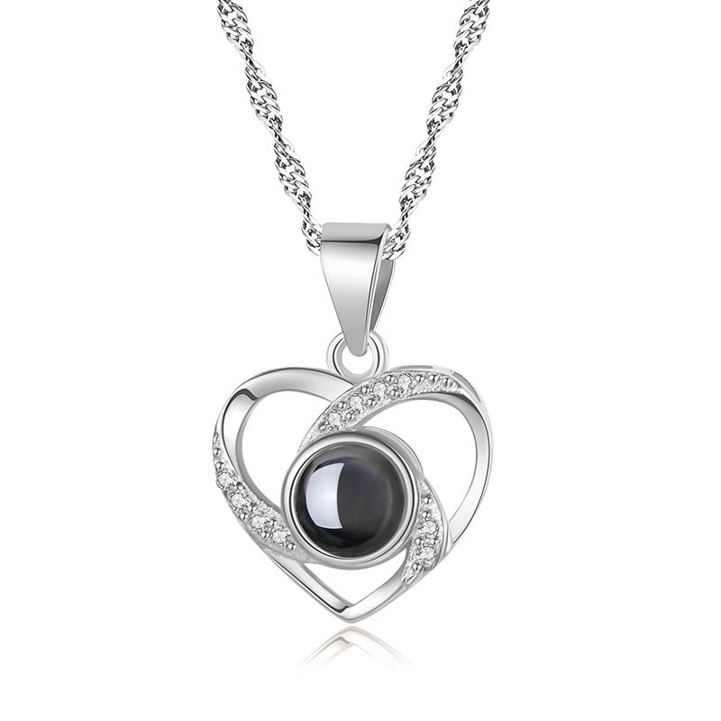 Custom Pet Projection Necklace - Heart Shaped - The Pet Pillow