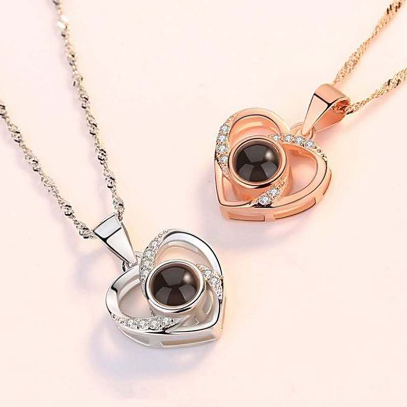 Custom Pet Projection Necklace - Heart Shaped - The Pet Pillow