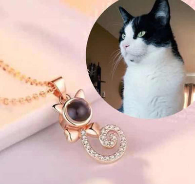 Custom Cat Shape Projection Necklace - The Pet Pillow