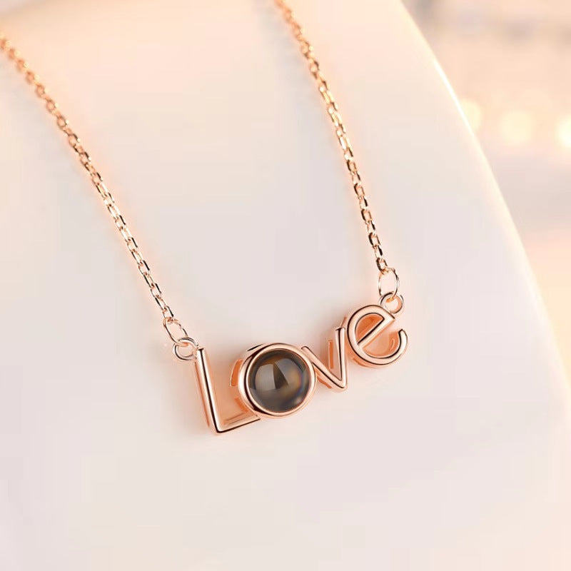 Love Words Custom Pet Projection Necklace - The Pet Pillow