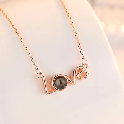 Love Words Custom Pet Projection Necklace - The Pet Pillow