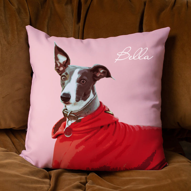 Custom Pet Face Cartoon Portrait Square Pillow - The Pet Pillow