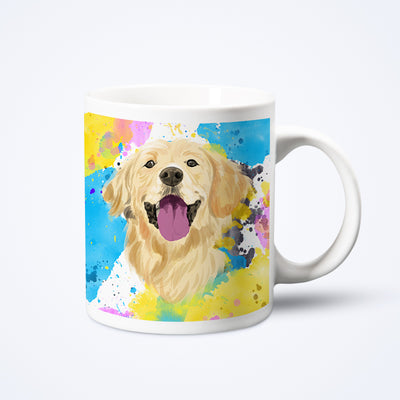Custom Colorful Pet Portrait Coffee Mug, Hand Drawing Dog Memorial Gift for Pet Owners - The Pet Pillow