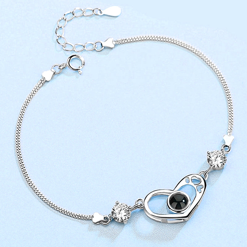 Custom Pet Photo Heart Shaped Projection Bracelet - The Pet Pillow