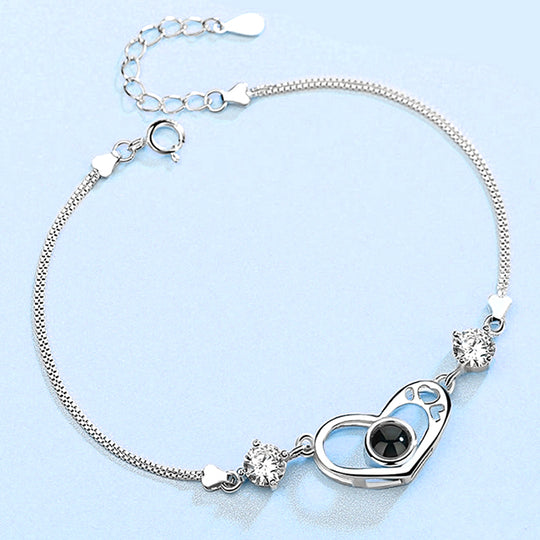 Custom Pet Photo Heart Shaped Projection Bracelet - The Pet Pillow