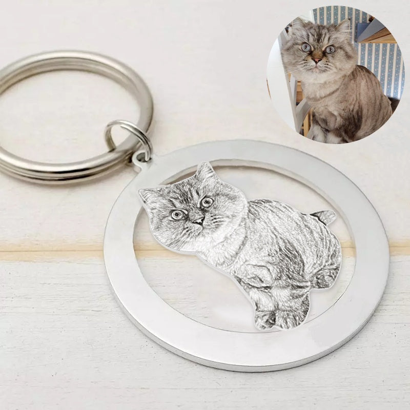 Custom Pet Hollow Round/Heart Shaped Keychain - The Pet Pillow