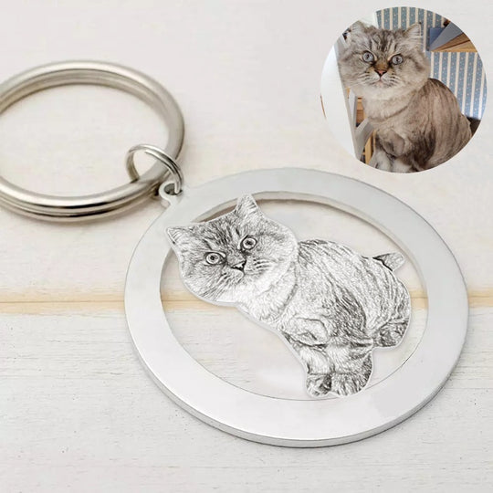 Custom Pet Hollow Round/Heart Shaped Keychain - The Pet Pillow