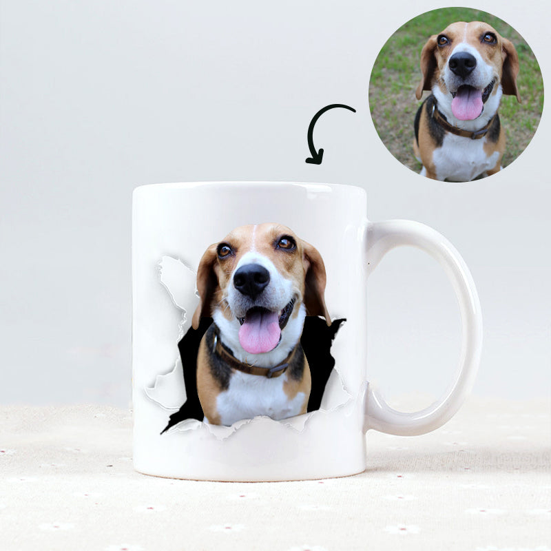 Custom Broken Hole Pet Photo Mug - The Pet Pillow