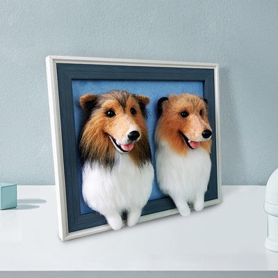 Custom Pet Plush with Photo Frame, Custom Stuffed Animals of Your Pet, for Two Pet - The Pet Pillow