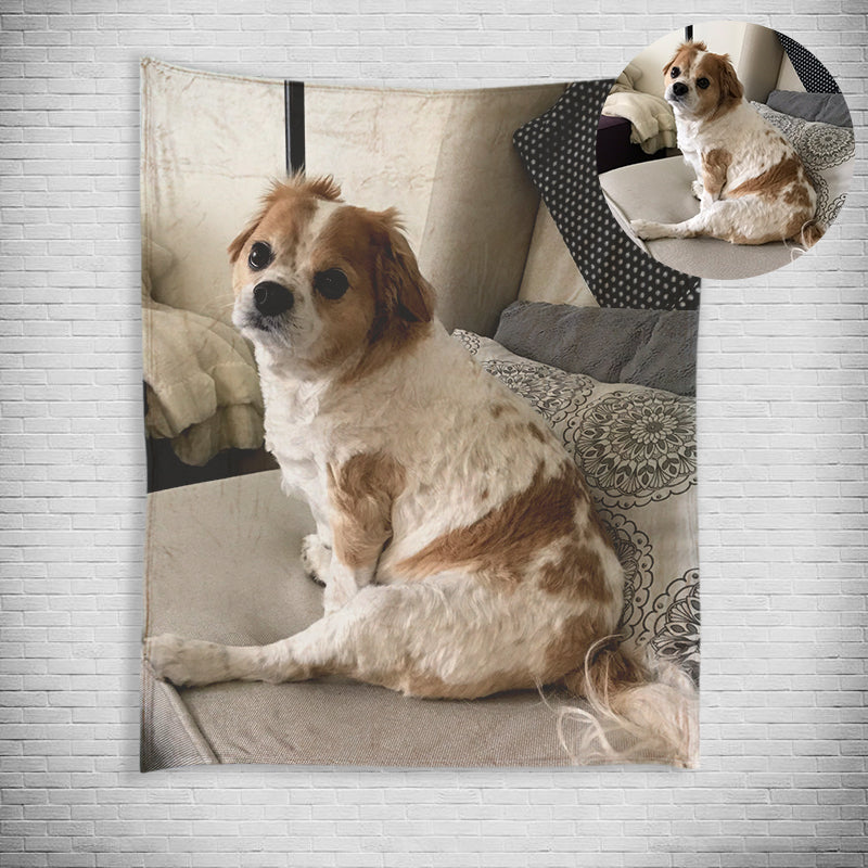 Custom Pet Print Fleece Blanket from Your Original Pet Photo - The Pet Pillow