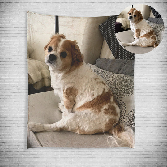 Custom Pet Print Fleece Blanket from Your Original Pet Photo - The Pet Pillow