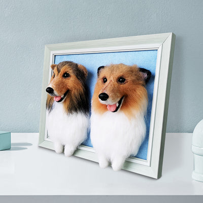 Custom Pet Plush with Photo Frame, Custom Stuffed Animals of Your Pet, for Two Pet - The Pet Pillow