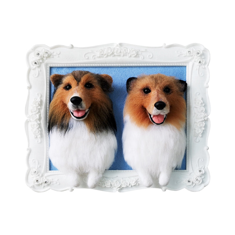 Custom Pet Plush with Photo Frame, Custom Stuffed Animals of Your Pet, for Two Pet - The Pet Pillow